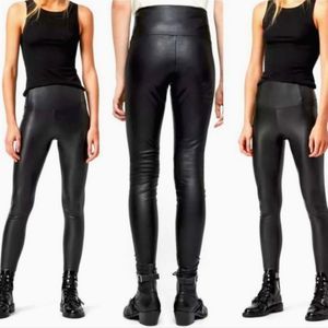 21 Saints NWOT Vegan Faux Black Leather Luxury Legging Pants Womens